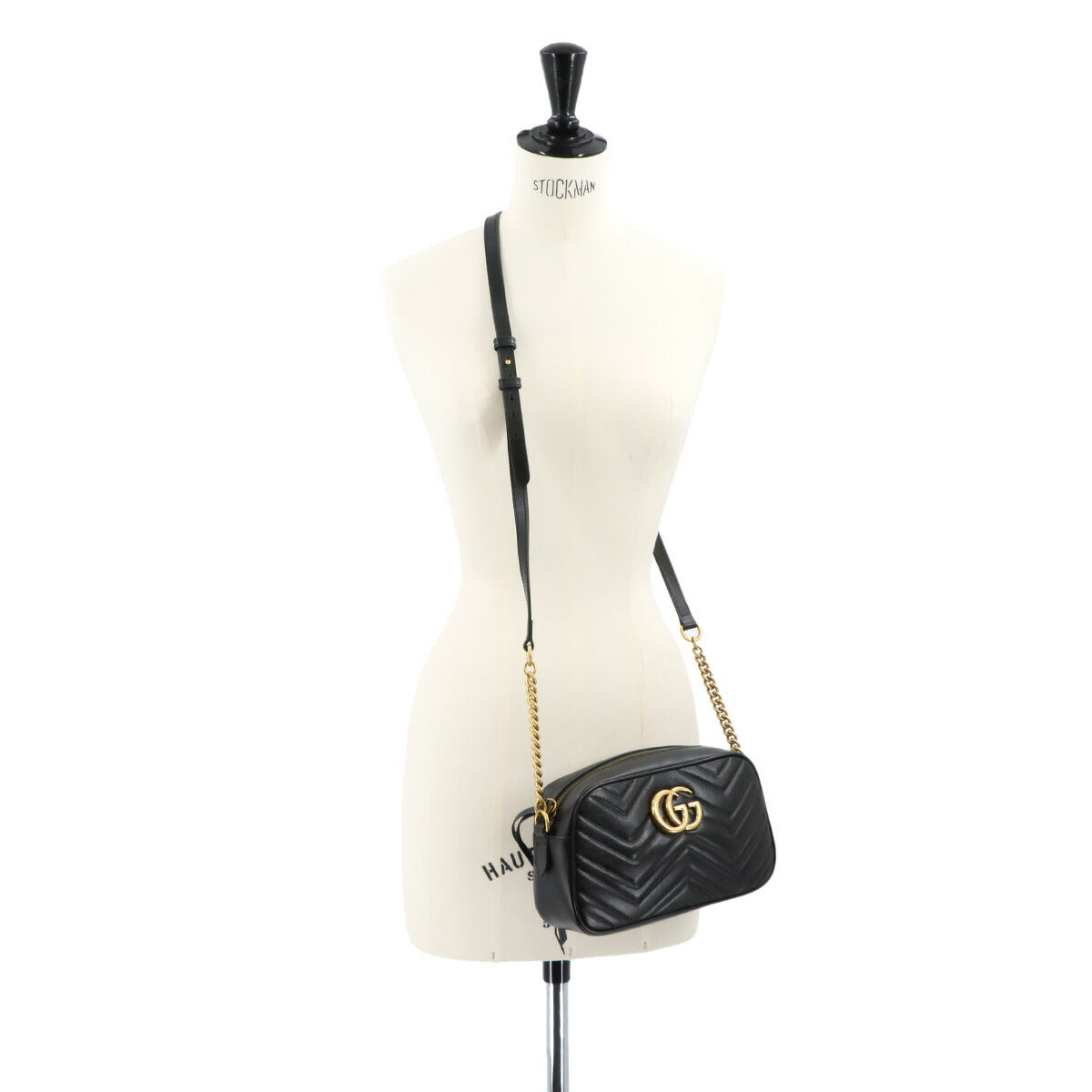 GG Marmont Chain Shoulder Bag Leather Black 447632 Purse