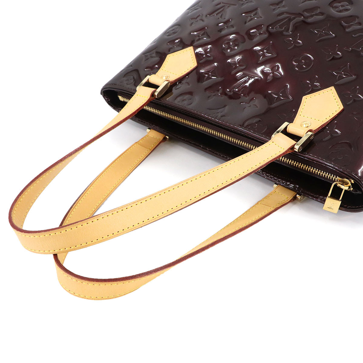 Monogram Vernis Houston Tote Bag Enamel Amarante