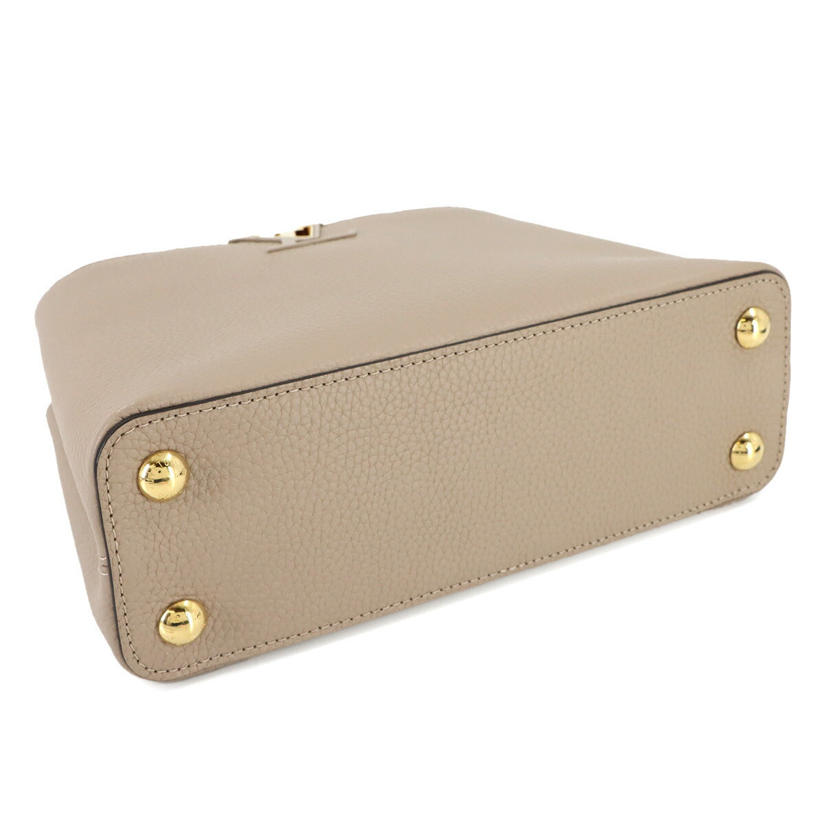 Capucines BB Hand Shoulder Bag Taurillon Leather Galet