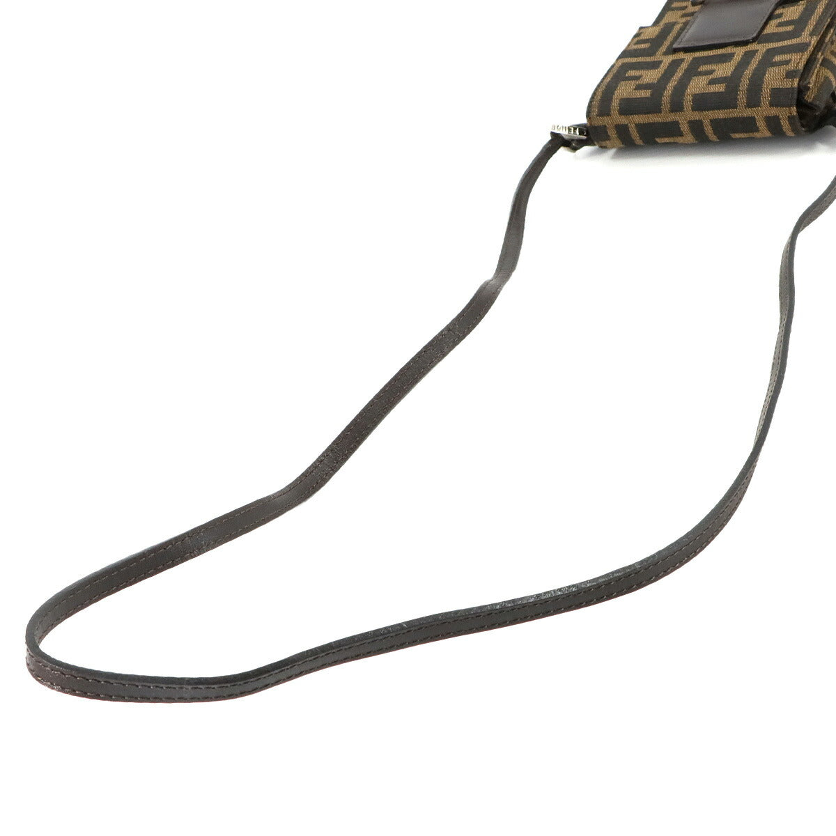 Zucca Shoulder Bag Canvas Leather Brown Purse