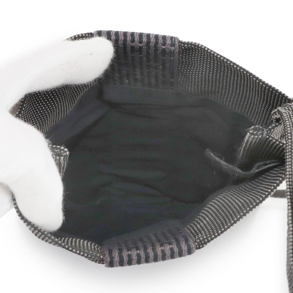 Herline Pochette Shoulder Bag Canvas Gray Purse