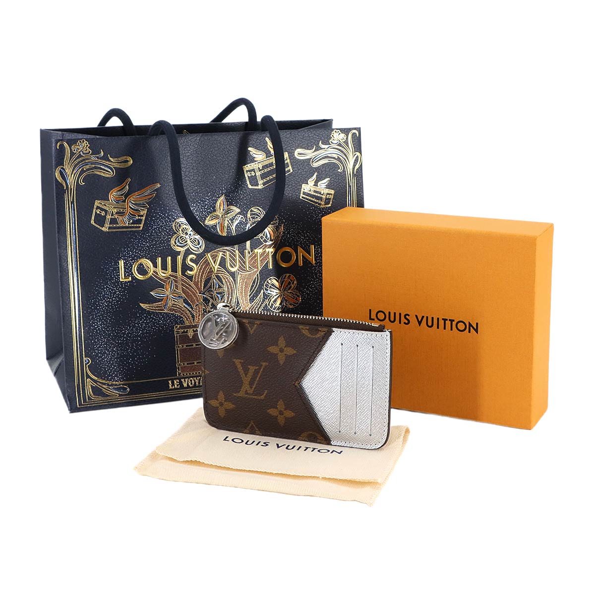 Monogram Romy Card Holder Brown Silver M26655