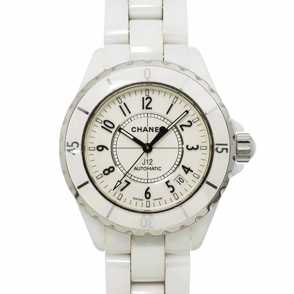 J12 H0970 Ceramic Date Automatic White Dial Mens Watch