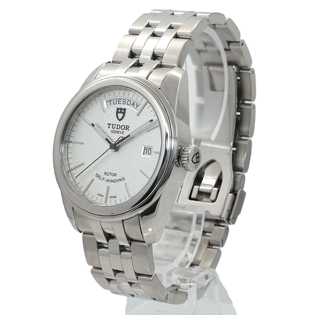 Glamour Date Day 56000 Automatic Silver Dial Mens Watch