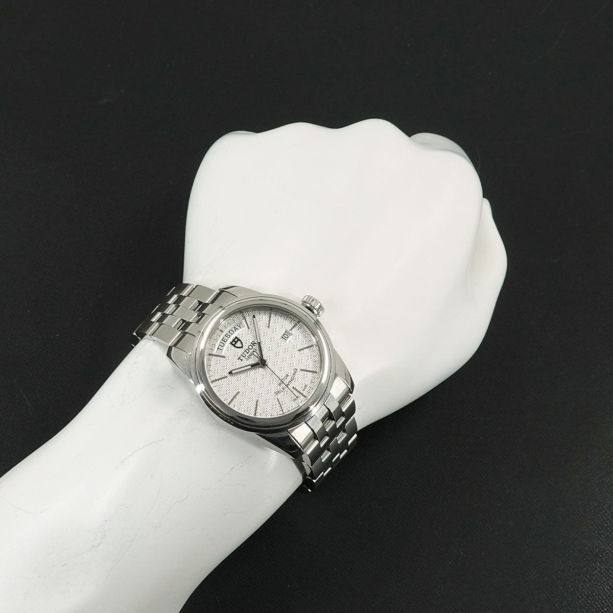 Glamour Date Day 56000 Automatic Silver Dial Mens Watch
