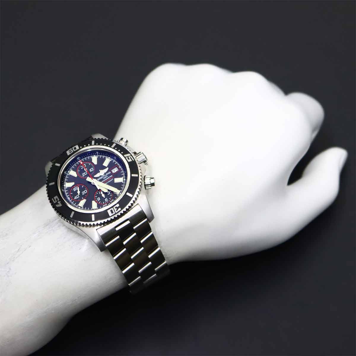 Superocean 44 A13341 Date Automatic Black Dial Mens Watch