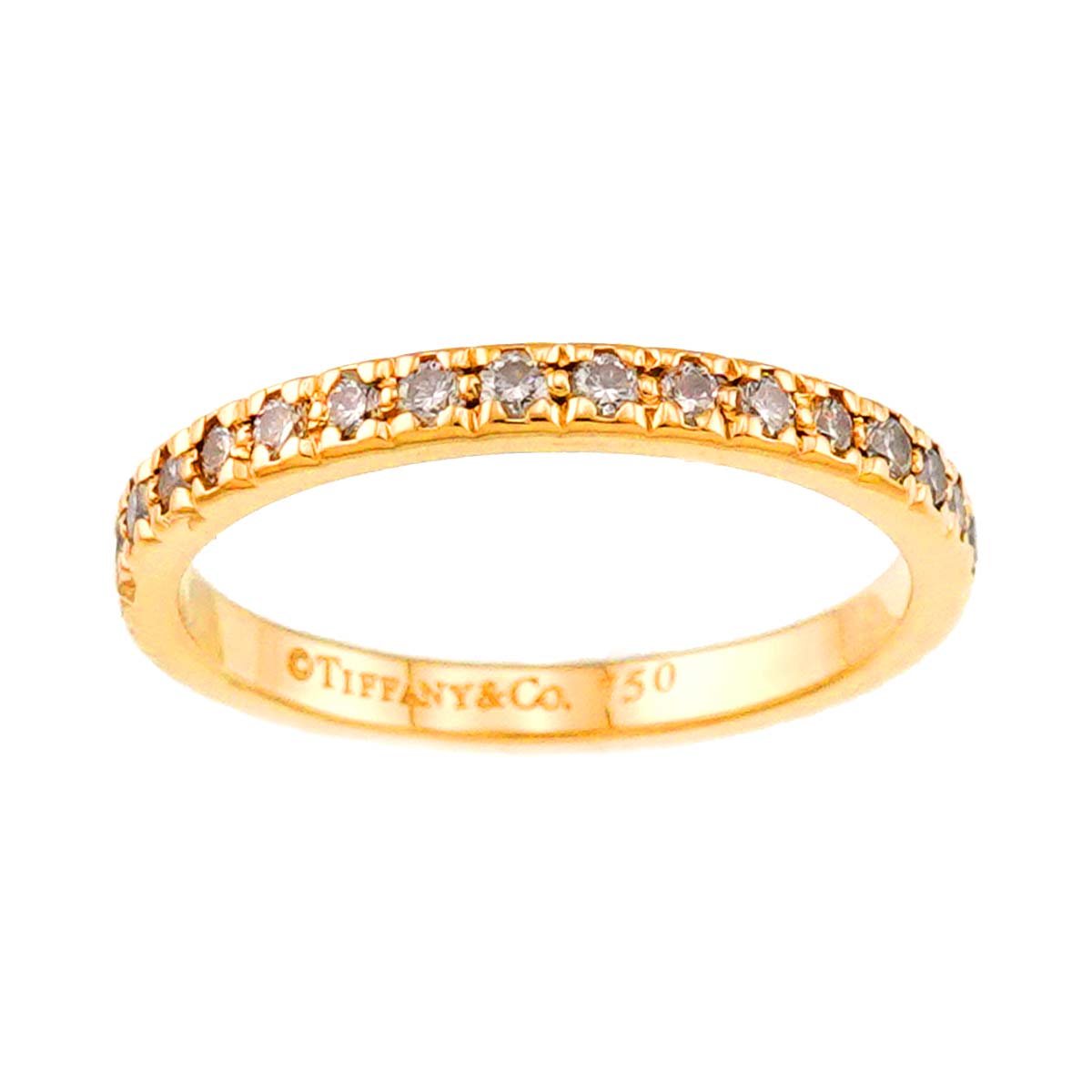 Full Diamond Ring 18K YG 750 Size4.5(US)