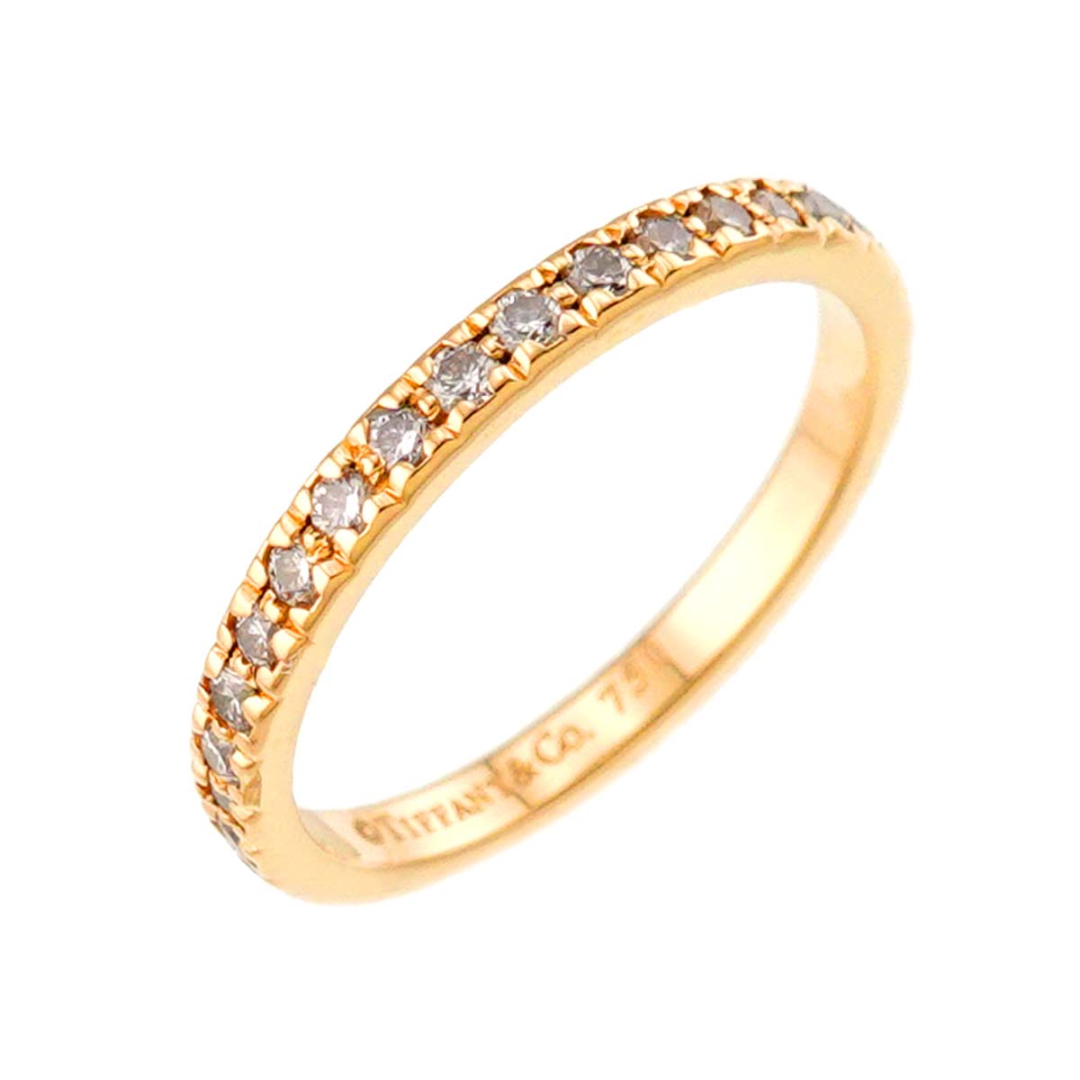 Full Diamond Ring 18K YG 750 Size4.5(US)