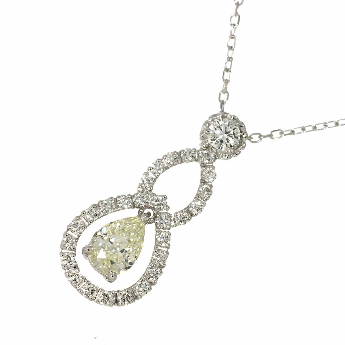 Diamond 0.523ct/0.37ct Necklace 18K White Gold 750
