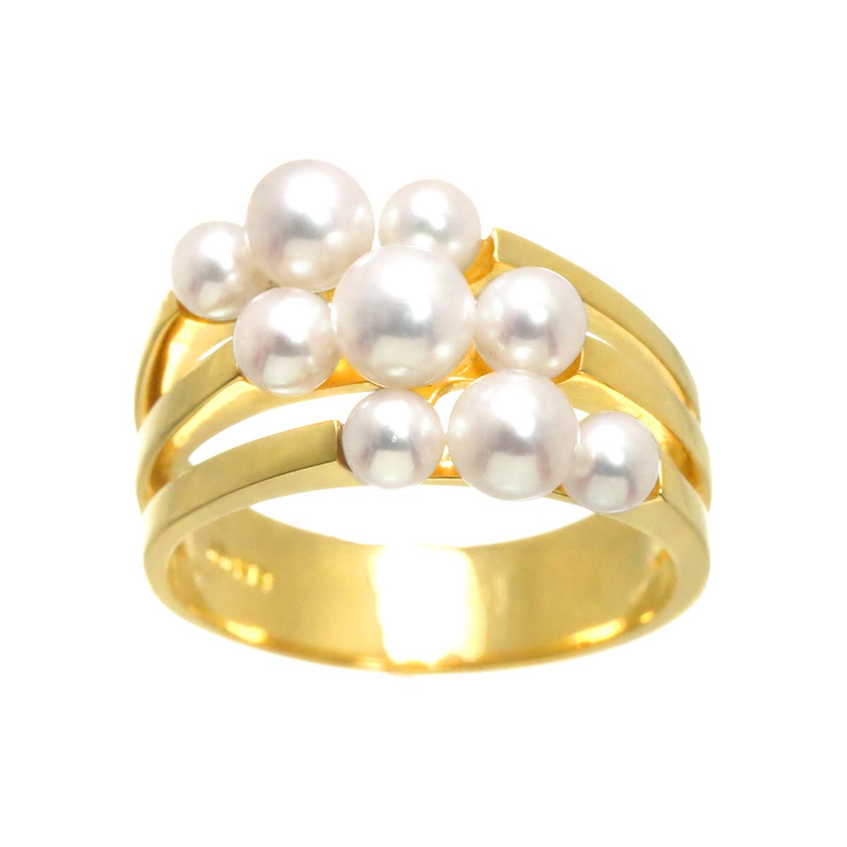 Baby Pearl 5.0-3.4mm Ring 18K YG 750 7.25(US)