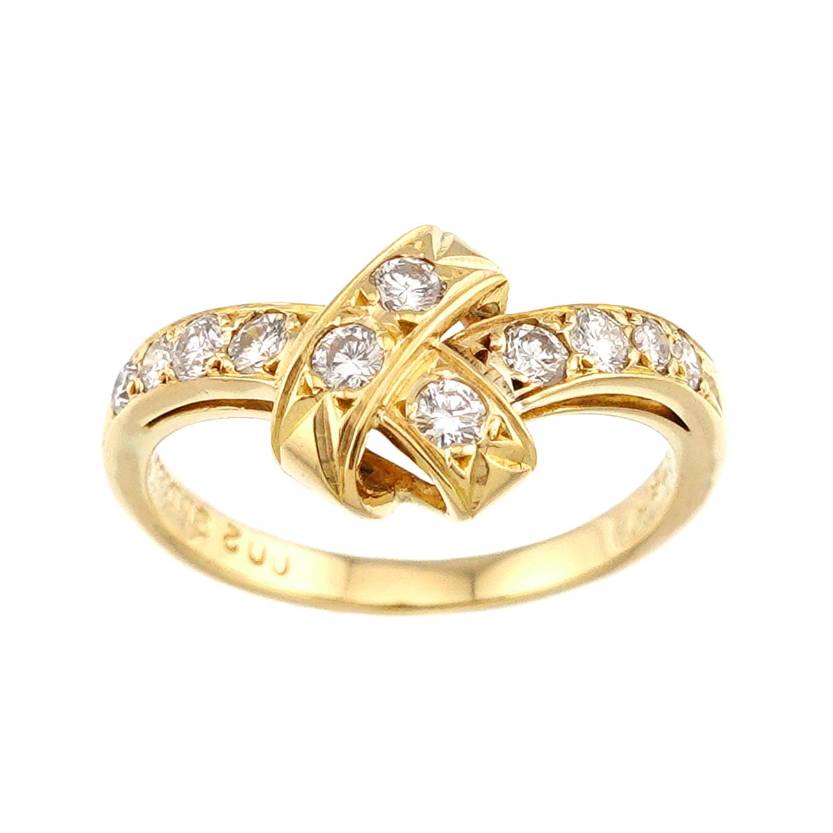 Diamond Ring 18K YG 750 size6-6.25(US)