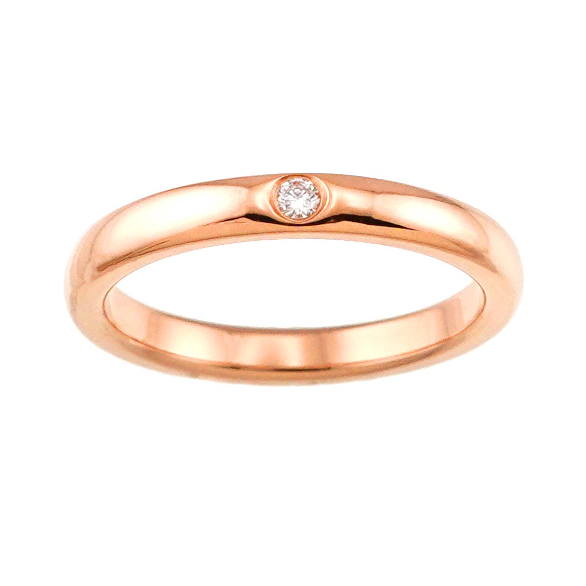 Stacking Diamond 1P Ring 18K Pink Gold 750 Size4.75-5(US)