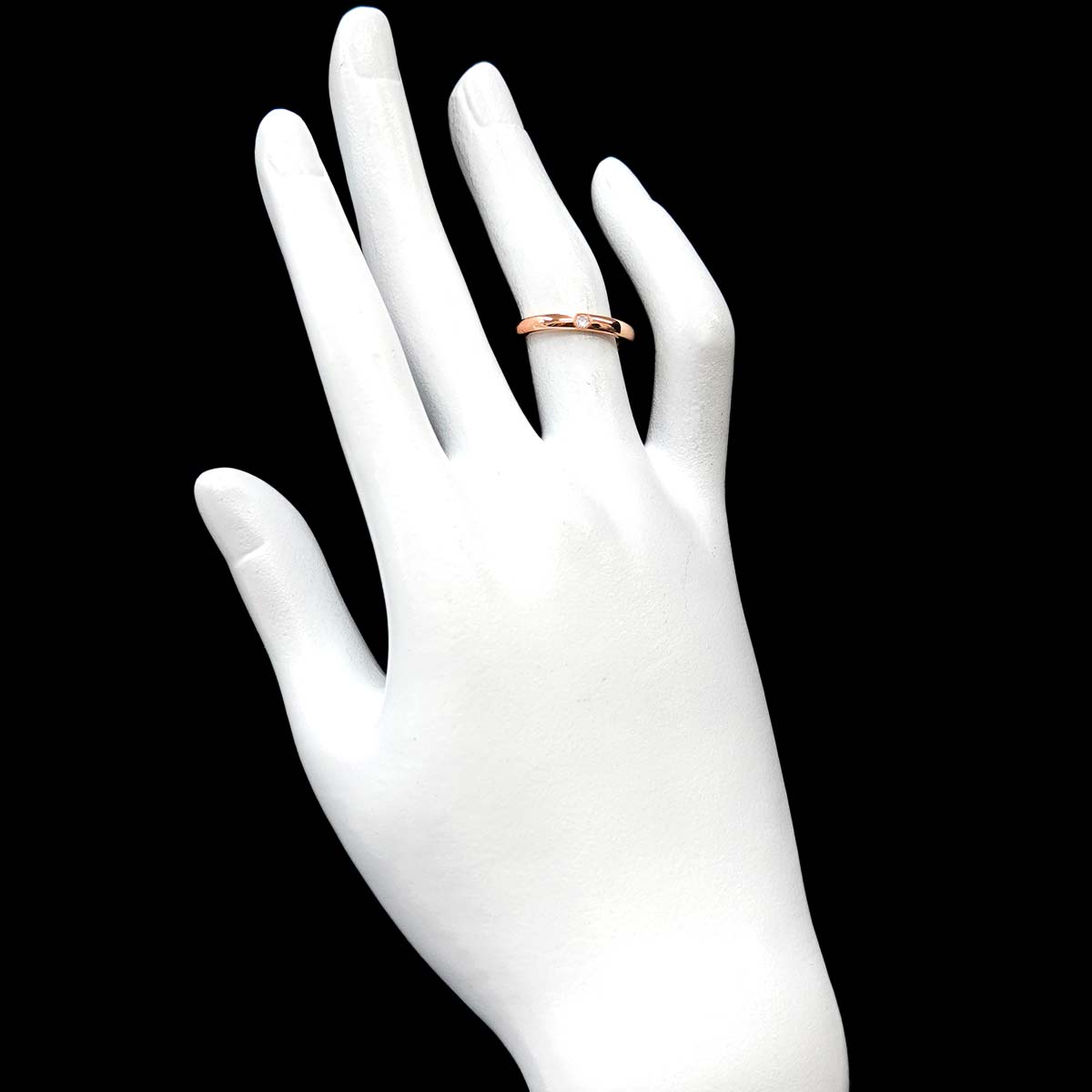 Stacking Diamond 1P Ring 18K Pink Gold 750 Size4.75-5(US)