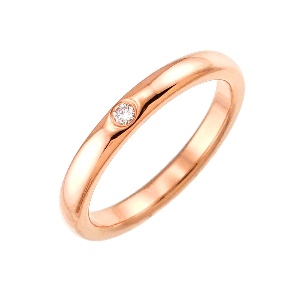 Stacking Diamond 1P Ring 18K Pink Gold 750 Size4.75-5(US)