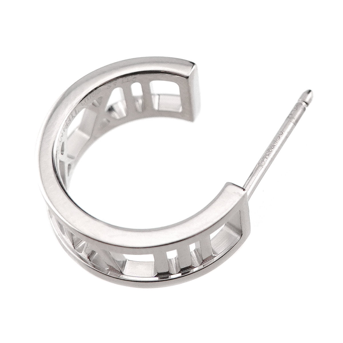 Atlas Open Foop Earrings Pierced 18K White Gold 750