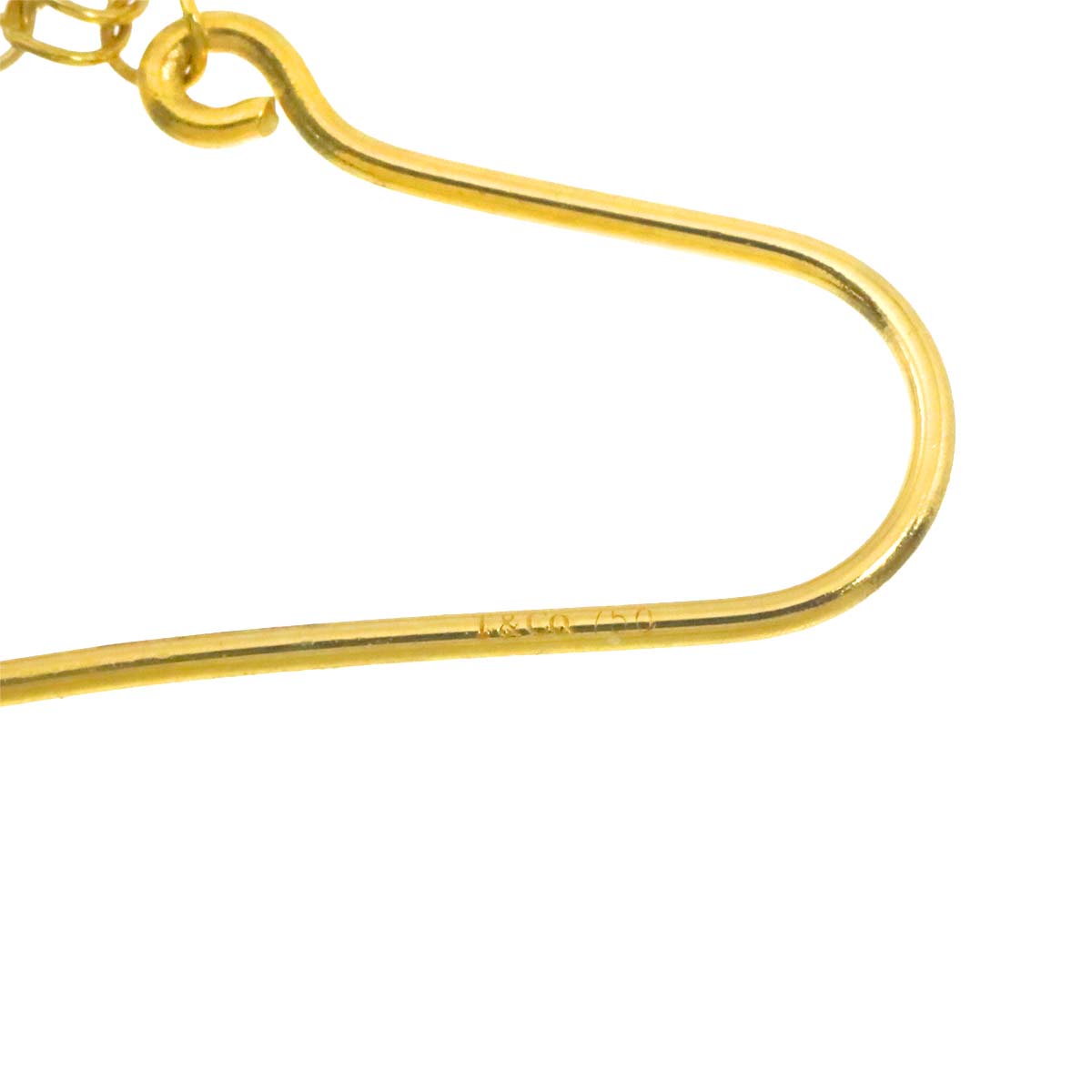 Mesh hook Diamond Earring Pierced 18K YG One Piece only