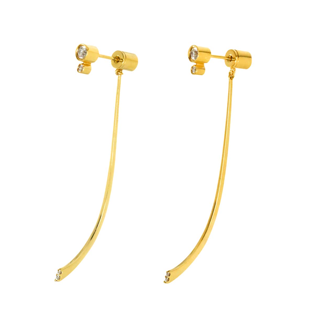 Diamond 0.17ct Earrings Pierced 18K YG 750