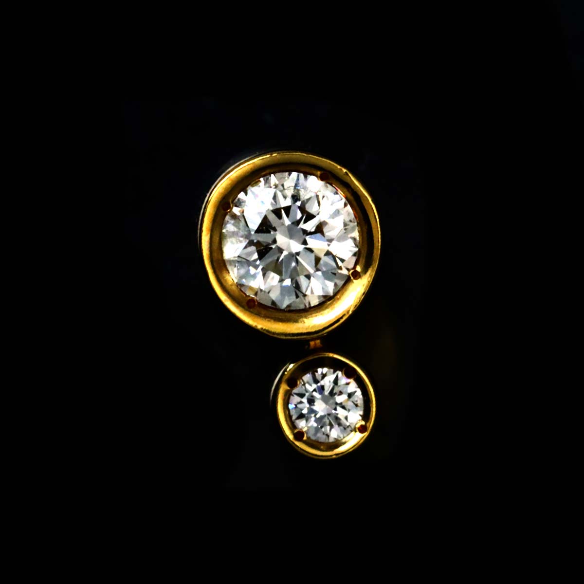 Diamond 0.17ct Earrings Pierced 18K YG 750