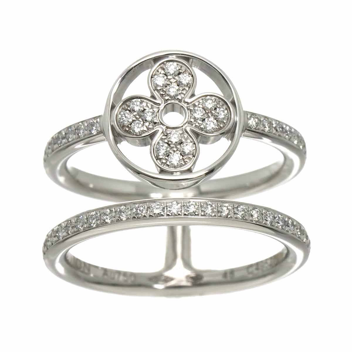 Blossom Diamond Ring 18K WG 750 size48 4.5(US)