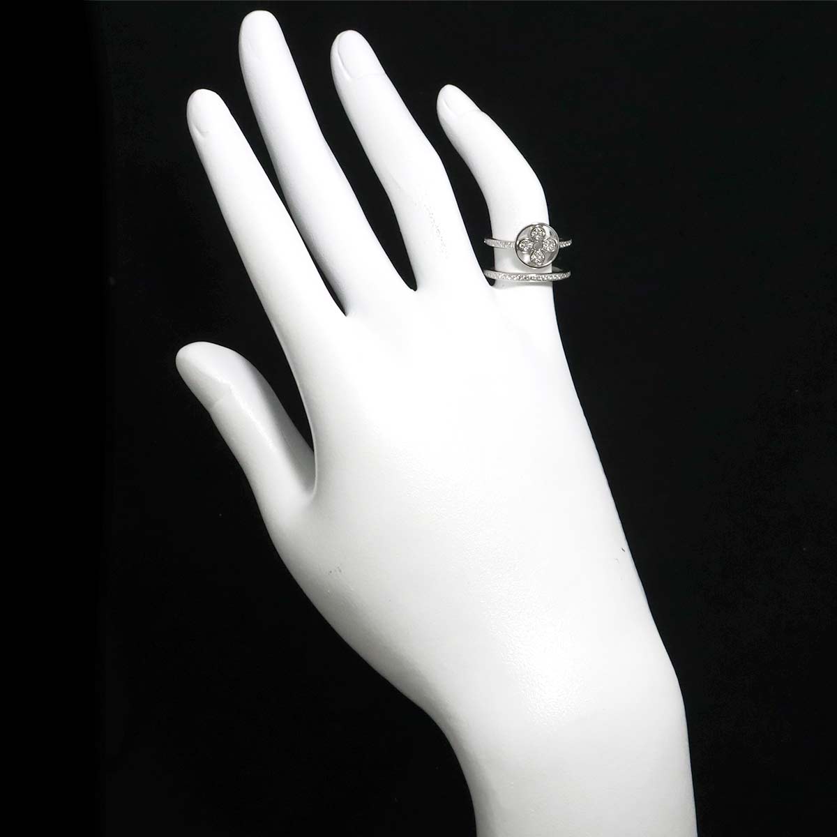 Blossom Diamond Ring 18K WG 750 size48 4.5(US)