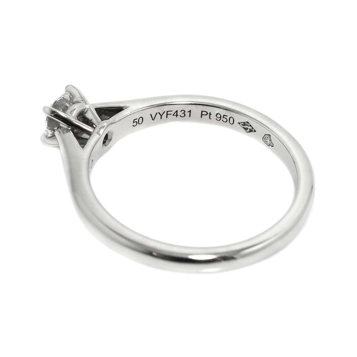 Solitaire Diamond 0.25ct D/VS2/EX  Ring Pt Size50 5.25(US)