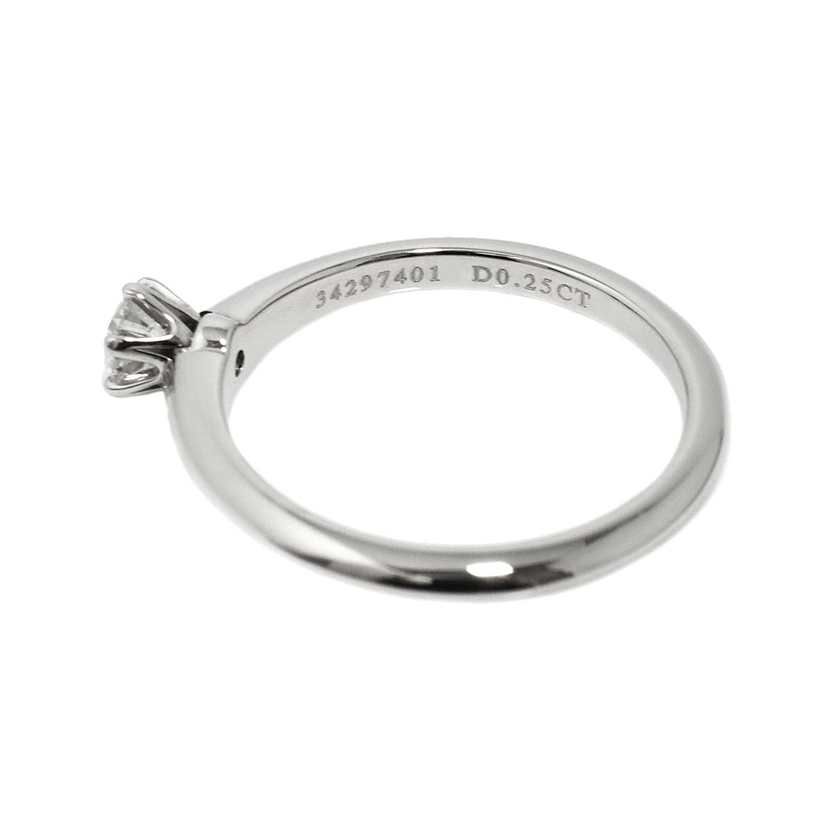 Diamond 0.25ct H/VVS2/3EX Ring Pt Platinum Size6(US)