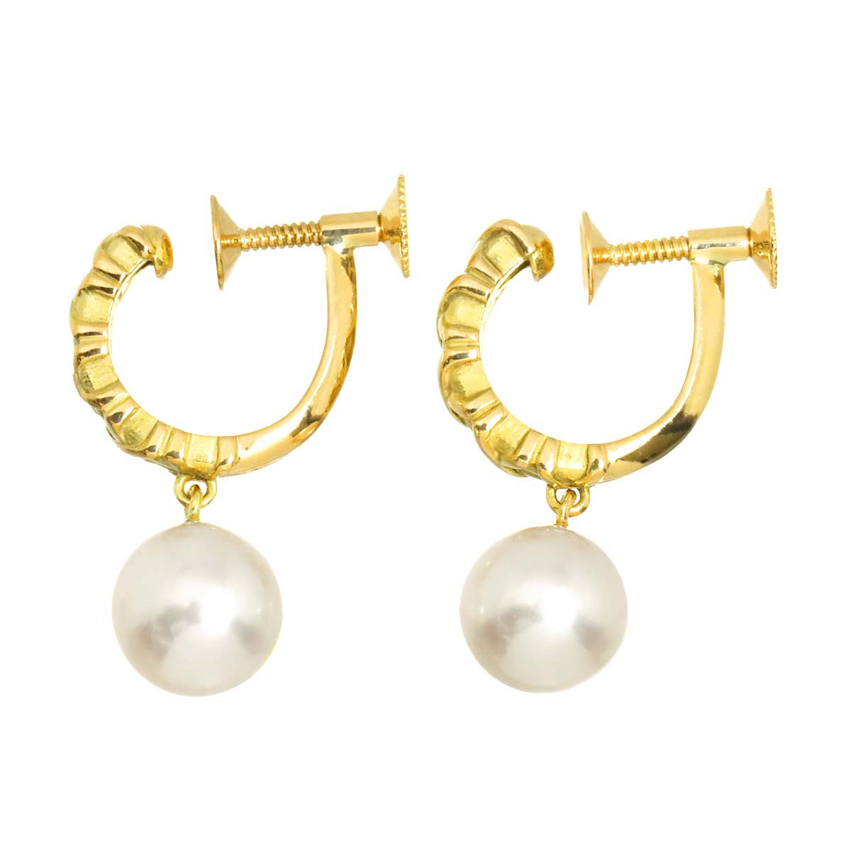 Akoya Pearl 8.2-8.0mm Earrings 18K YG 750