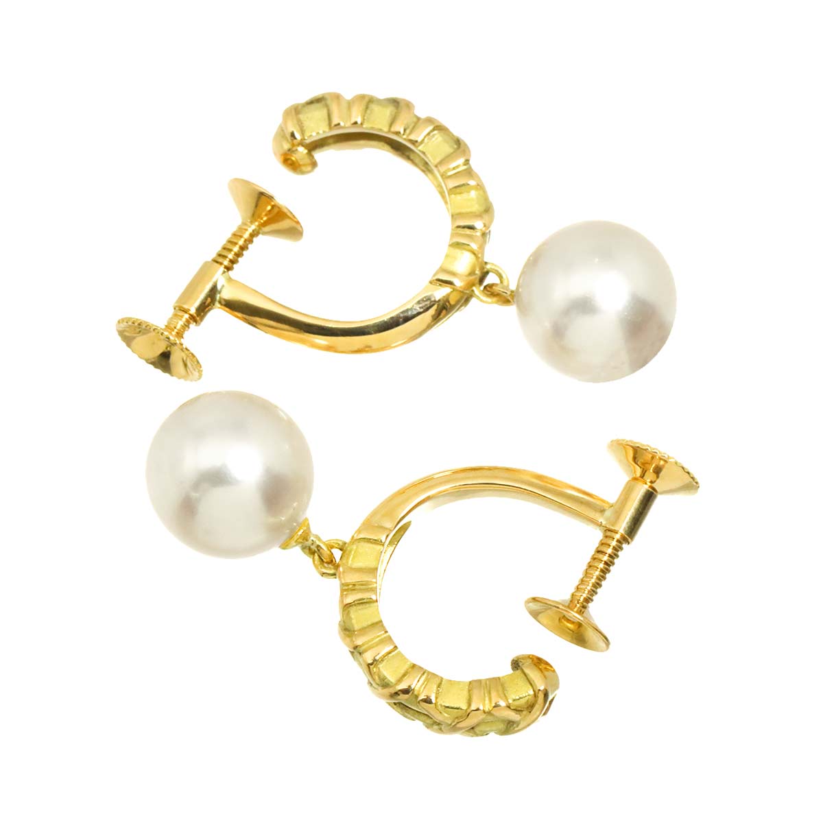Akoya Pearl 8.2-8.0mm Earrings 18K YG 750