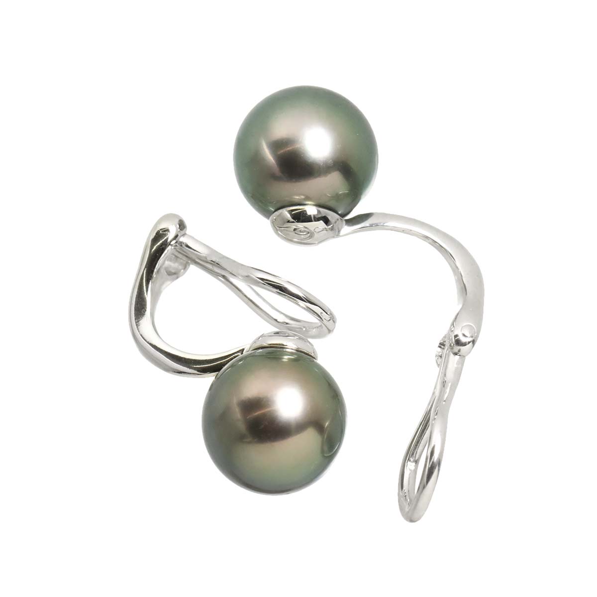 South Sea pearl 9.4mm Earrings Clip on 18K WG 750
