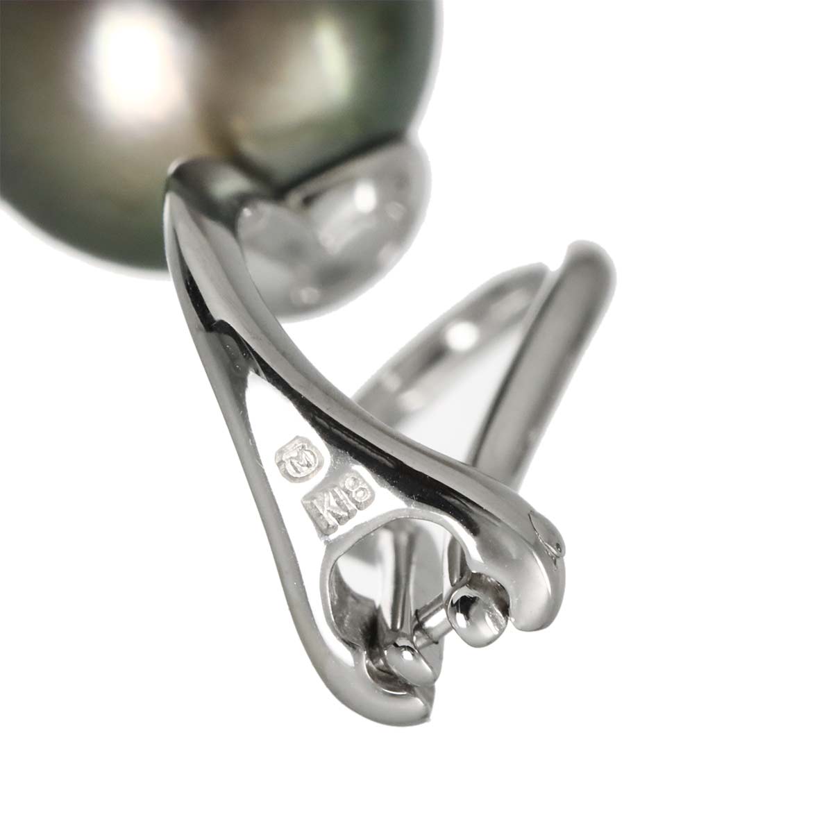 South Sea pearl 9.4mm Earrings Clip on 18K WG 750