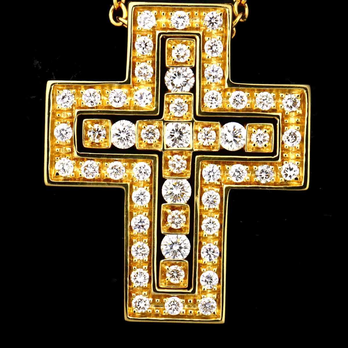 Belle Epoque XS Diamond Cross Necklace 18K YG 750