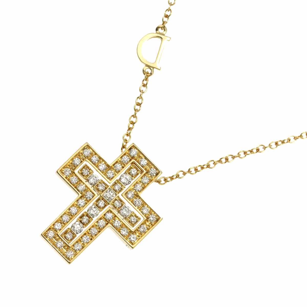 Belle Epoque XS Diamond Cross Necklace 18K YG 750