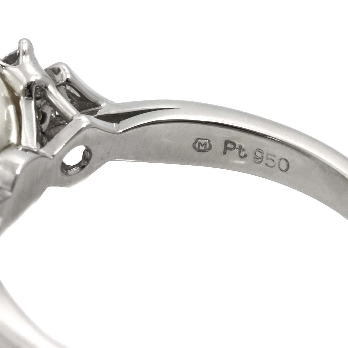 Akoya Pearl 9.3mm Diamond Ring Platinum size6(US)