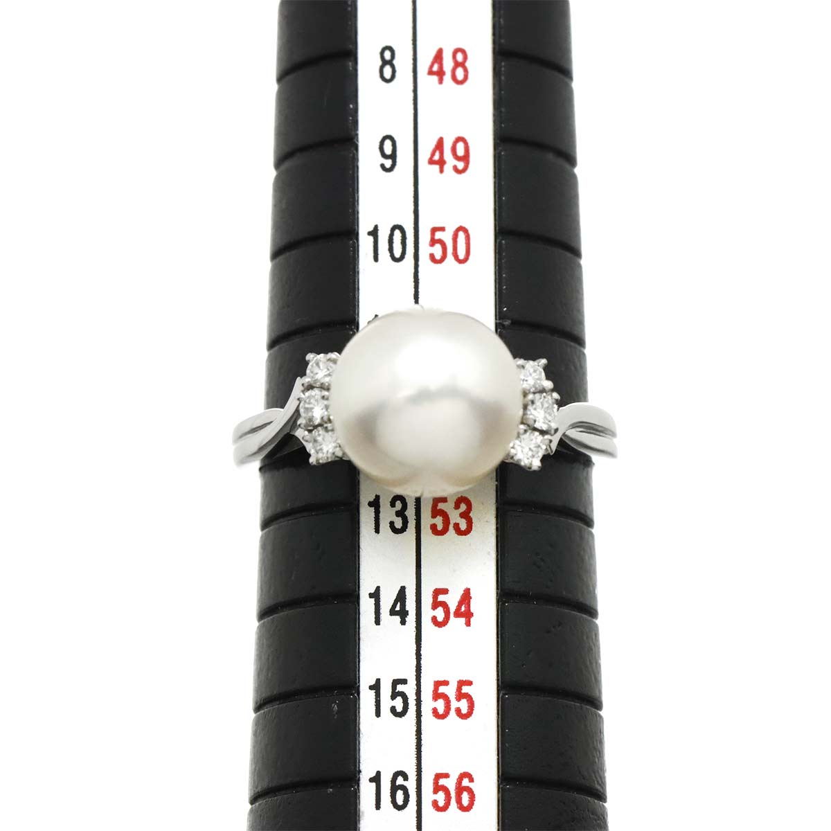 Akoya Pearl 9.3mm Diamond Ring Platinum size6(US)