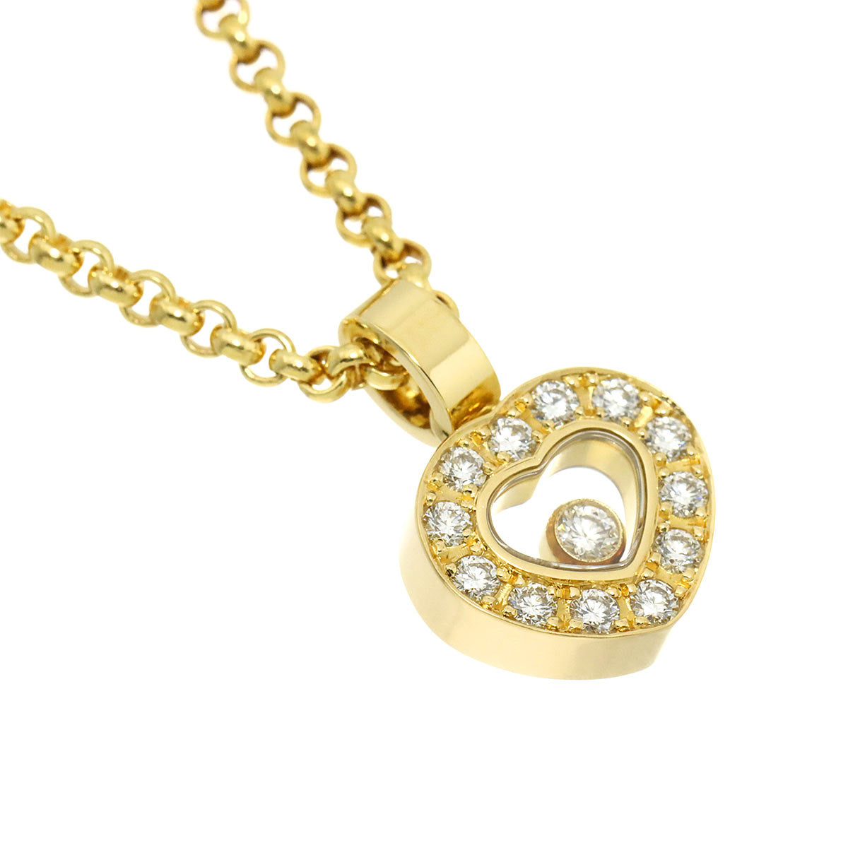 Happy Diamond Heart Necklace 18K Yellow Gold 750