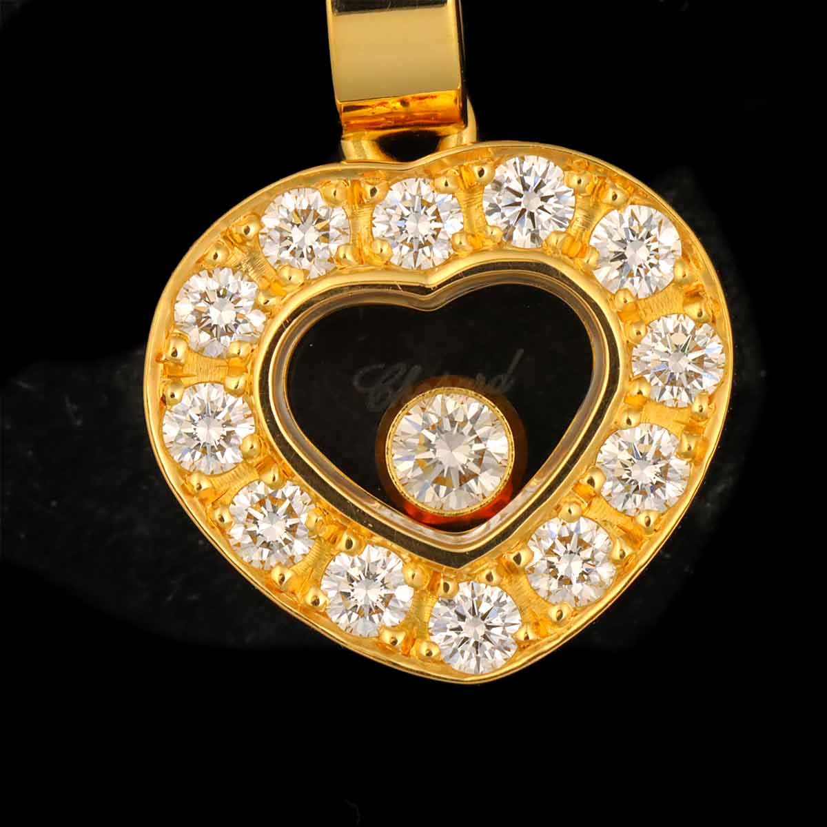 Happy Diamond Heart Necklace 18K Yellow Gold 750