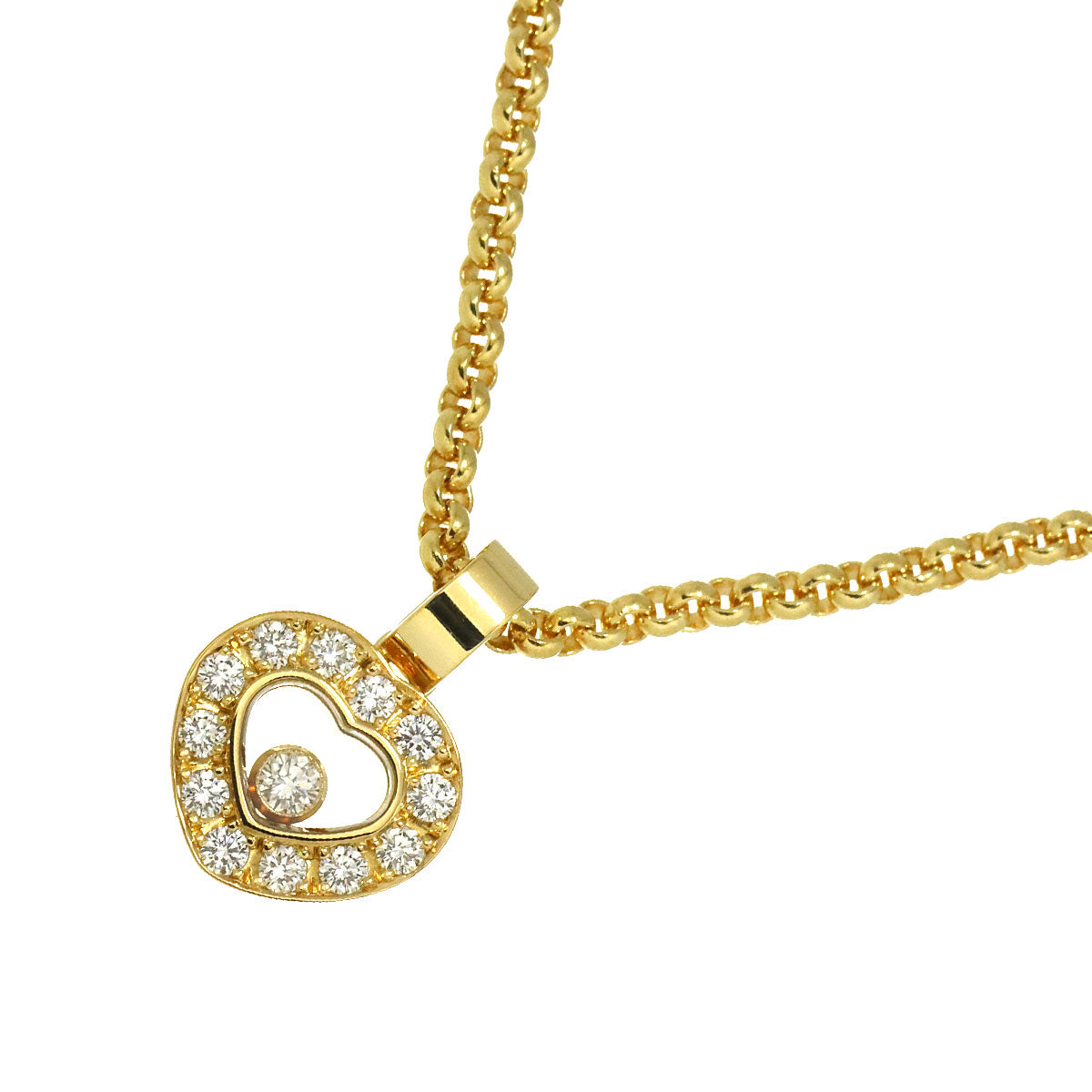 Happy Diamond Heart Necklace 18K Yellow Gold 750