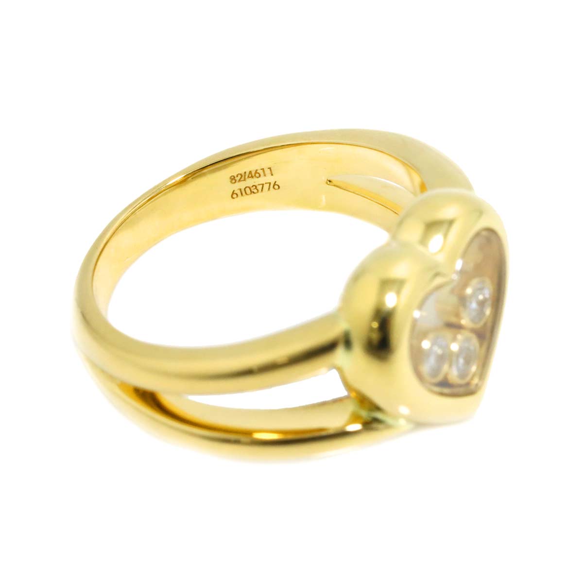 Happy Diamond Heart Ring 18K YG 750 Size4.75-5(US)