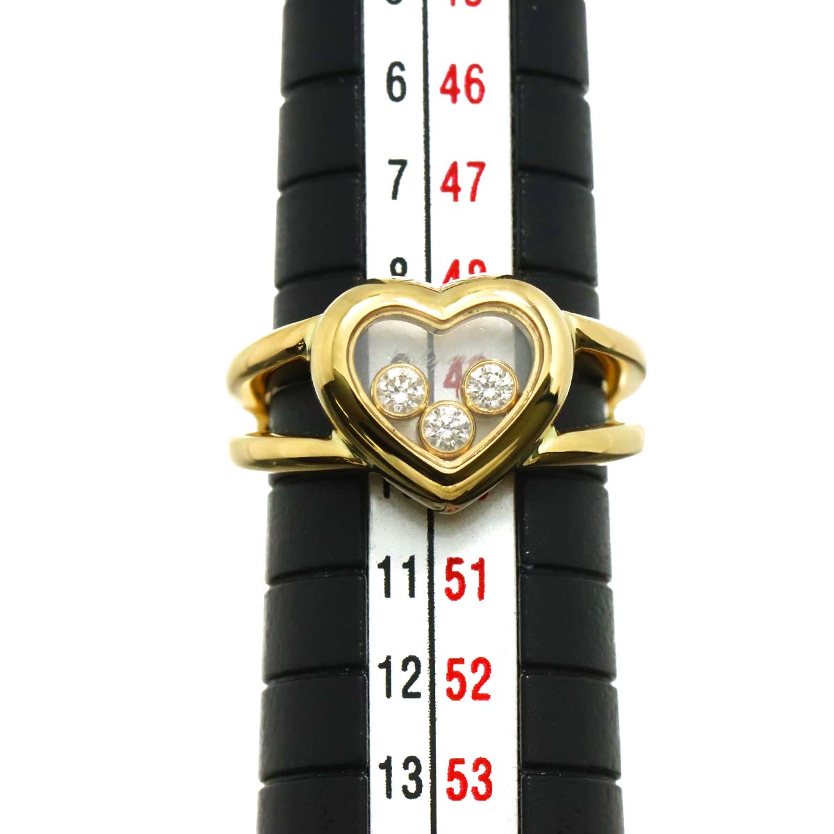 Happy Diamond Heart Ring 18K YG 750 Size4.75-5(US)