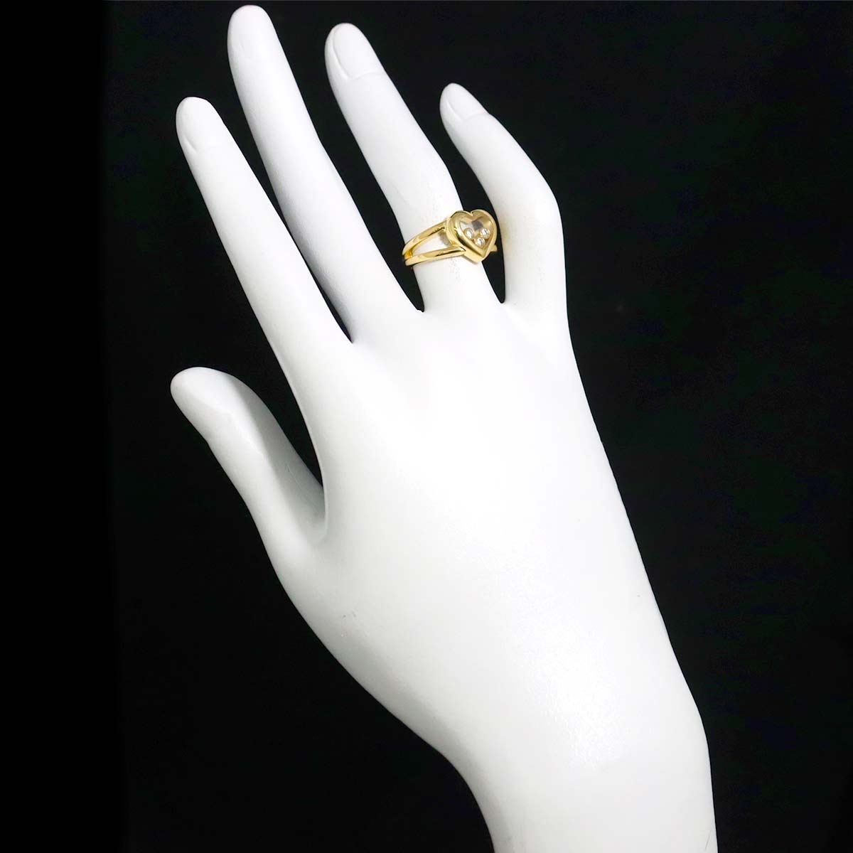 Happy Diamond Heart Ring 18K YG 750 Size4.75-5(US)