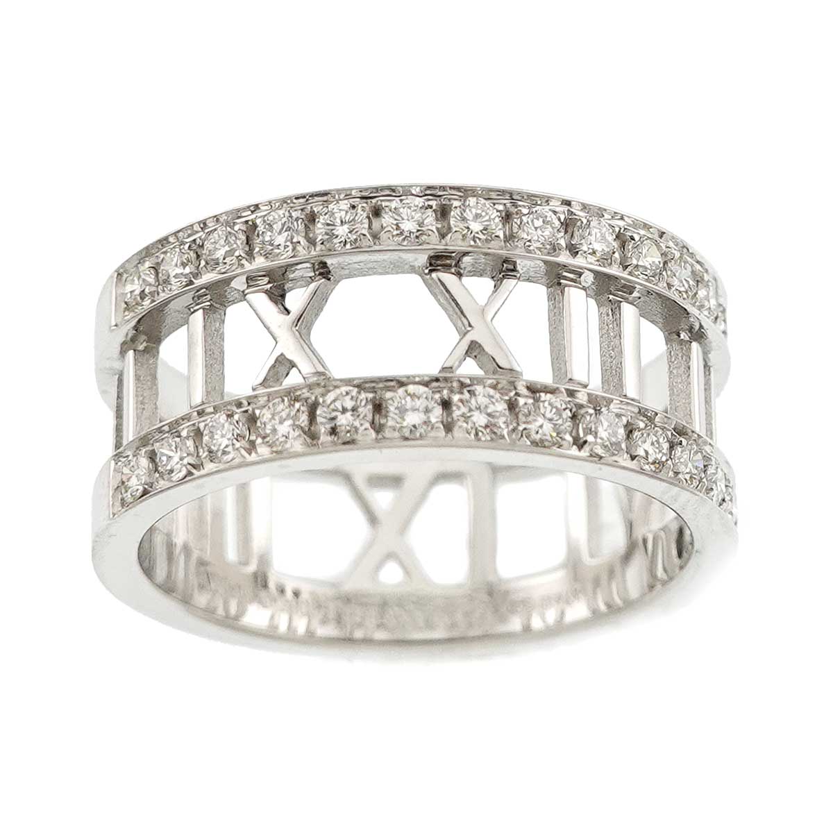 Atlas Diamond Ring 18K White Gold 750 size7.5-7.75(US)