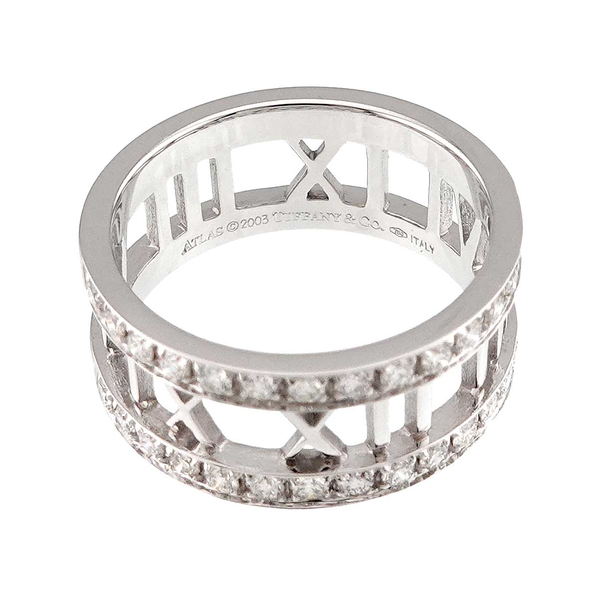 Atlas Diamond Ring 18K White Gold 750 size7.5-7.75(US)