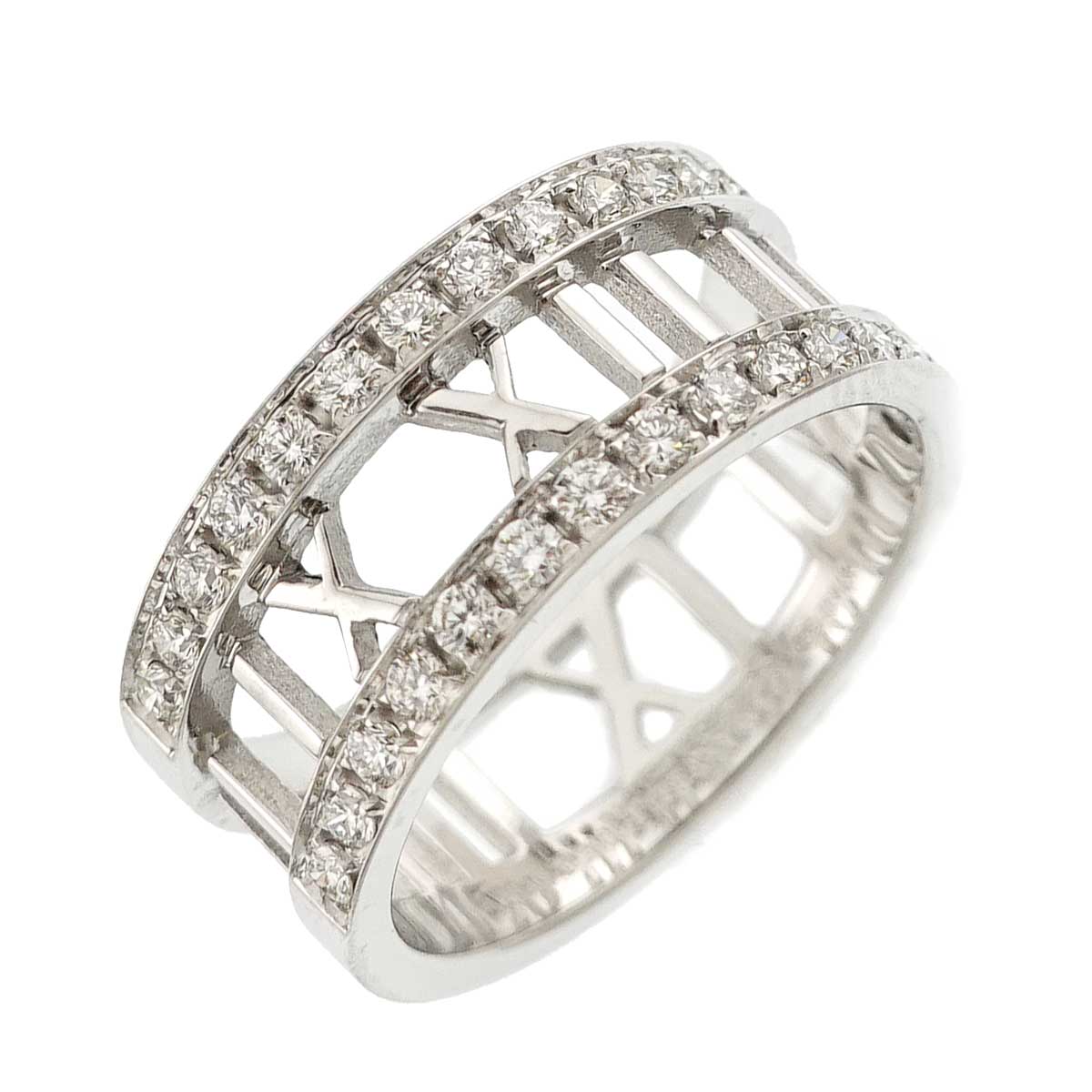 Atlas Diamond Ring 18K White Gold 750 size7.5-7.75(US)