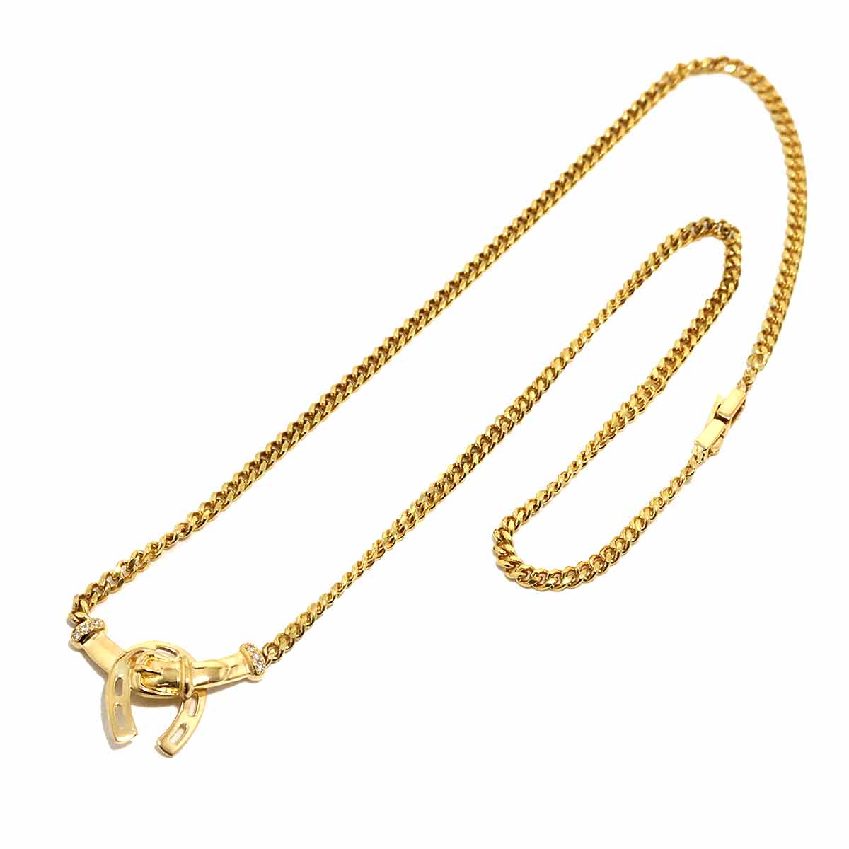 Diamond 0.03ct Necklace K18 Yellow Gold 750