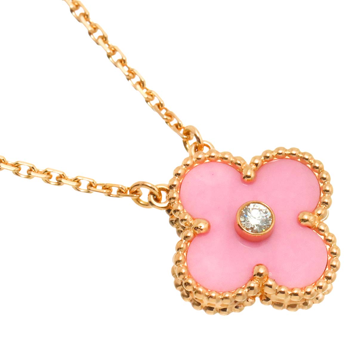 Vintage Alhambra PinkSable Diamond Necklace 18K PG 750