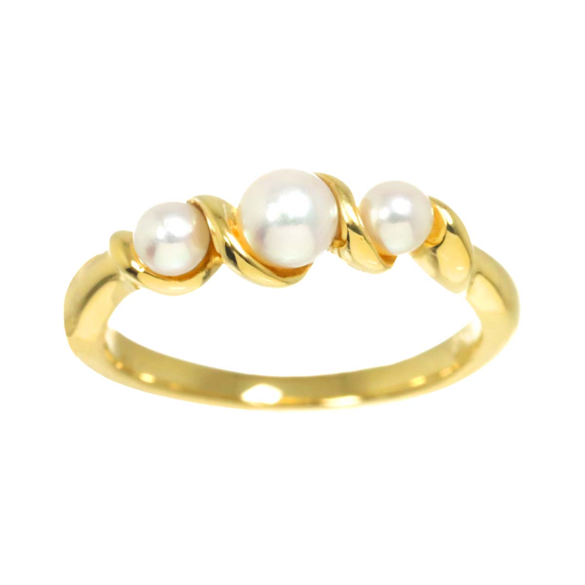 Baby Pearl 4.7-3.5mm Ring 18K YG 750 Size7.5(US)