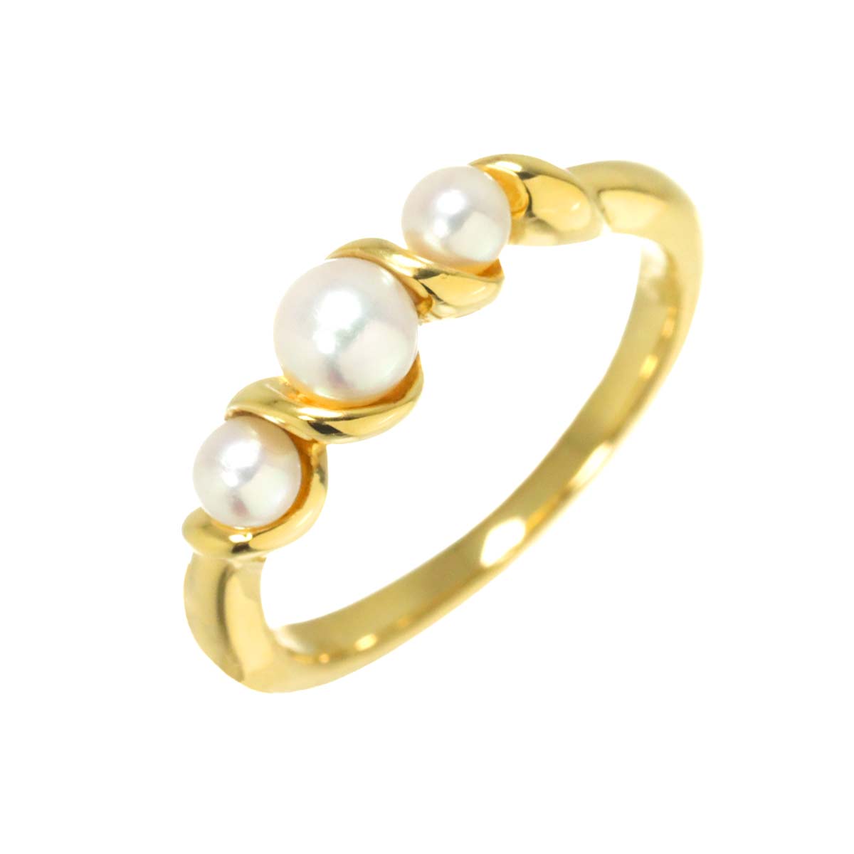 Baby Pearl 4.7-3.5mm Ring 18K YG 750 Size7.5(US)