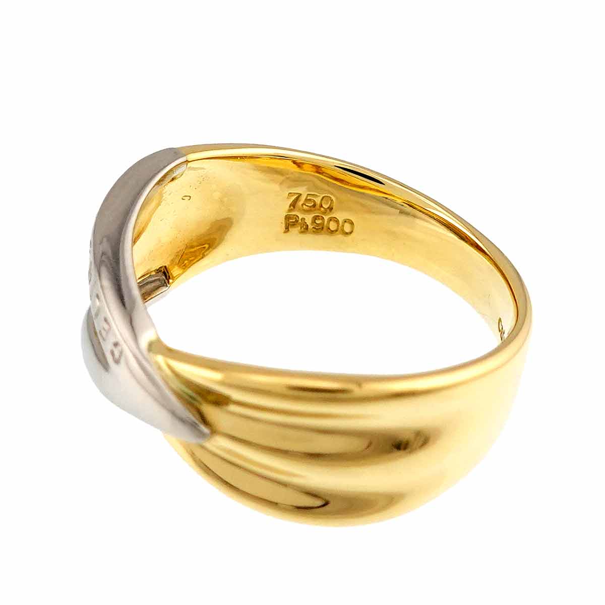 Ring Pt 18K YG 750 size6(US)