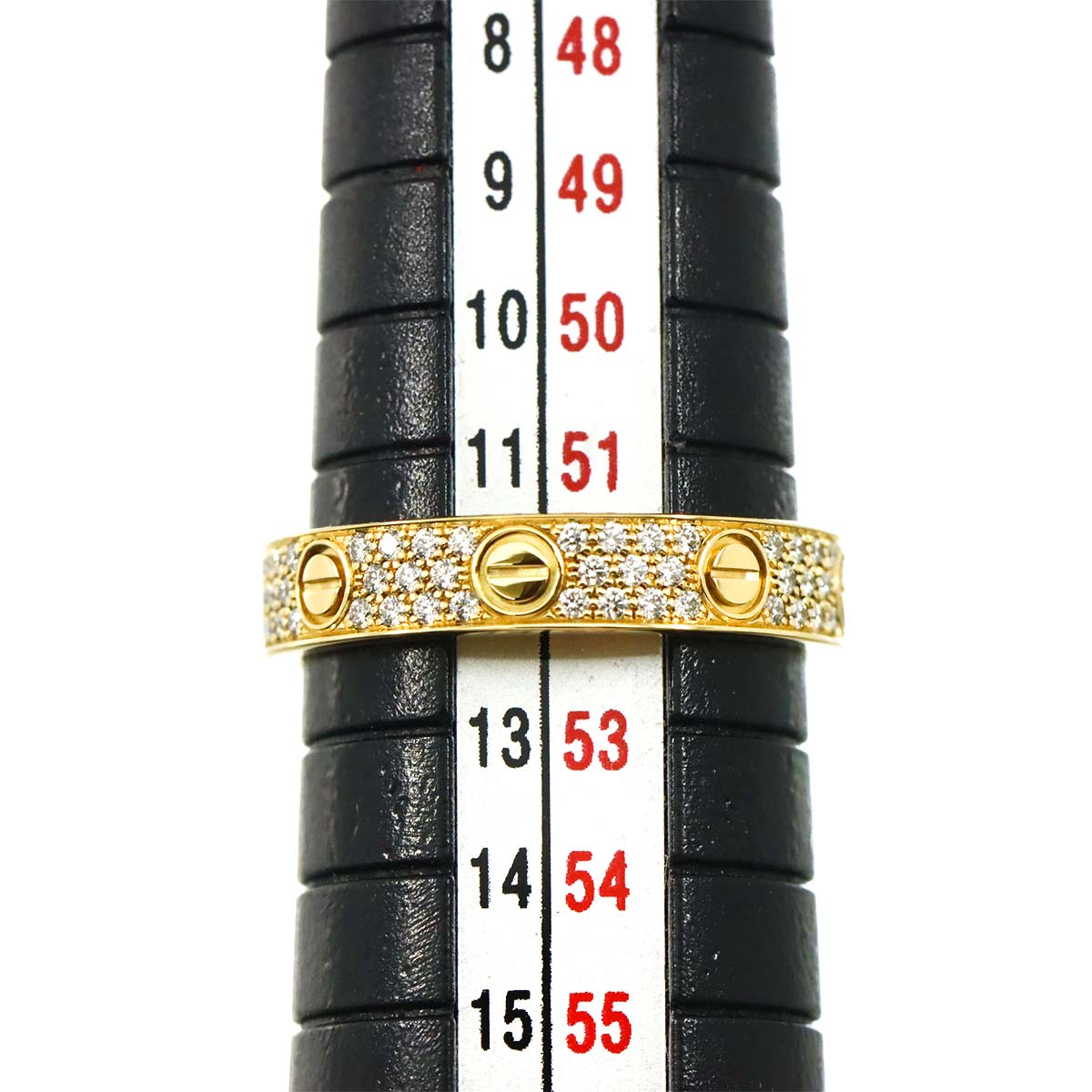 Love Ring SM Full Pave Diamond 18K YG 750 size52 Size:6(US)