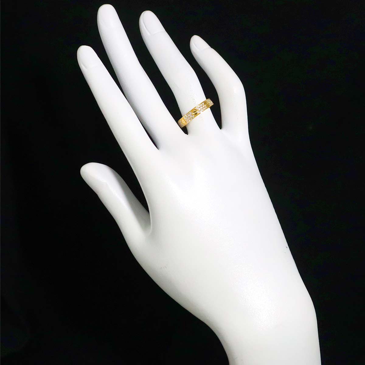 Love Ring SM Full Pave Diamond 18K YG 750 size52 Size:6(US)